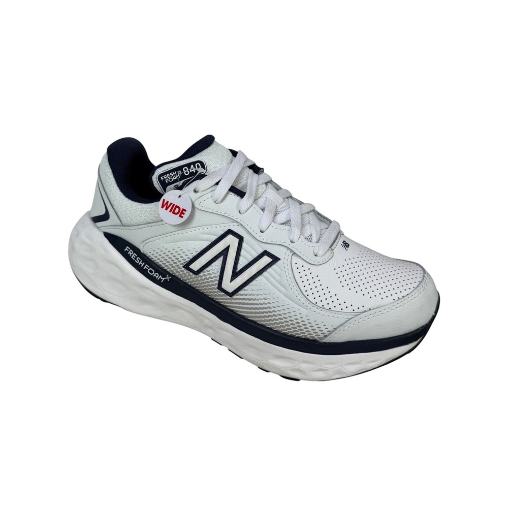 New Balance Fresh Foam X 840v1 Walking Shoes Mens 10 2E Wide White Navy MW840FW1